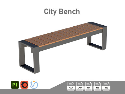 City Bench 01 Model 3D