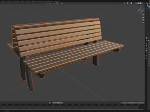 City Bench 02 3D Model