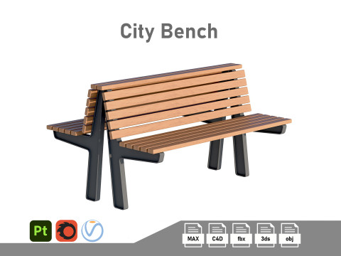 City Bench 02 Model 3D