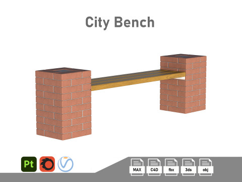 City Bench 03 Model 3D