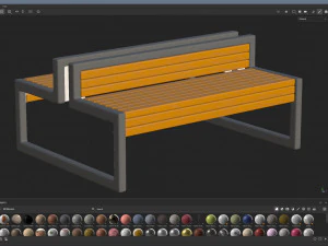 City Bench 04 3D Model
