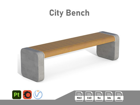 City Bench 06 Model 3D