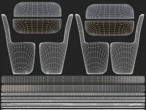 Panchina cittadina 08 Modello 3D