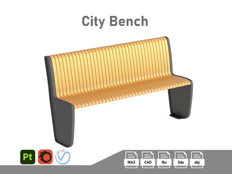 City Bench 08 Model 3D