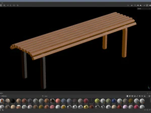 Panchina cittadina 09 Modello 3D