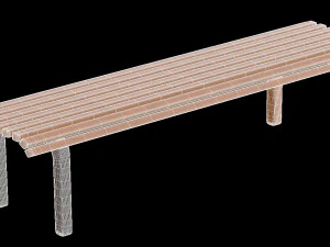 Panchina cittadina 09 Modello 3D