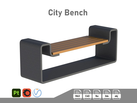 City Bench 10 3D Model