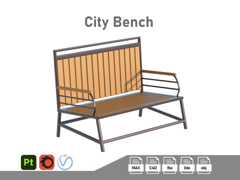City Bench 11 Model 3D
