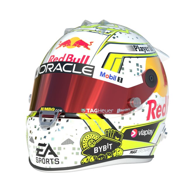 F1 Max Verstappen Helmet Las Vegas 2023 3D-Modell .c4d .max .obj .3ds .fbx .stl .blend 