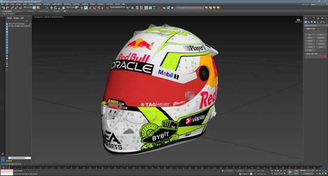 F1 Max Verstappen Helmet Las Vegas 2023 3D Модель In Спортивные.