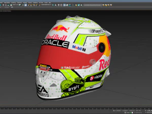 Capacete F1 Max Verstappen Las Vegas 2023 Modelo 3D