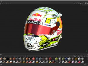 Capacete F1 Max Verstappen Las Vegas 2023 Modelo 3D