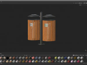 Outdoor Trash Bins 01 3D Model