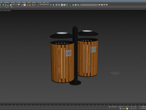 Outdoor Trash Bins 01 3D 模型