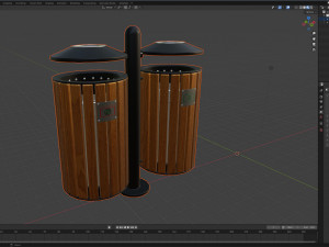 Outdoor Trash Bins 01 3D 模型