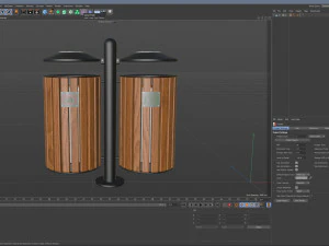 Outdoor Trash Bins 01 3D Model