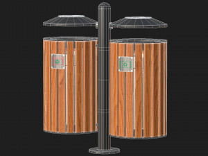 Outdoor Trash Bins 01 3D 模型