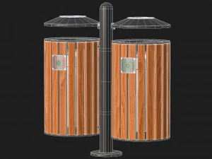 Outdoor Trash Bins 01 3D Model