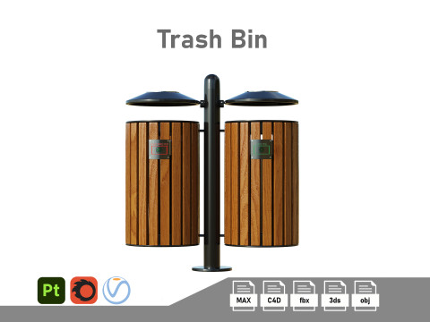 Outdoor Trash Bins 01 Modelo 3D