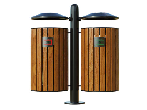 Outdoor Trash Bins 01 3D 模型