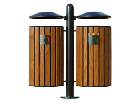 Outdoor Trash Bins 01 3D Model