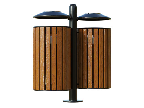 Outdoor Trash Bins 01 3D 模型