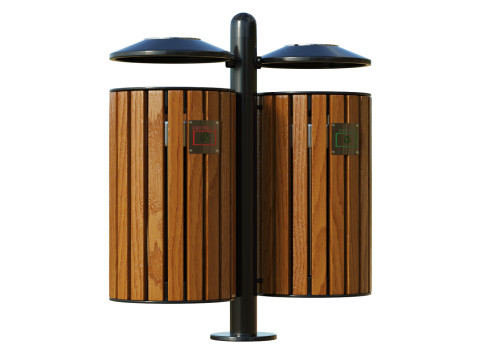 Outdoor Trash Bins 01 3D 模型