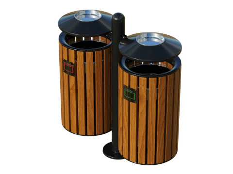 Outdoor Trash Bins 01 3D Model