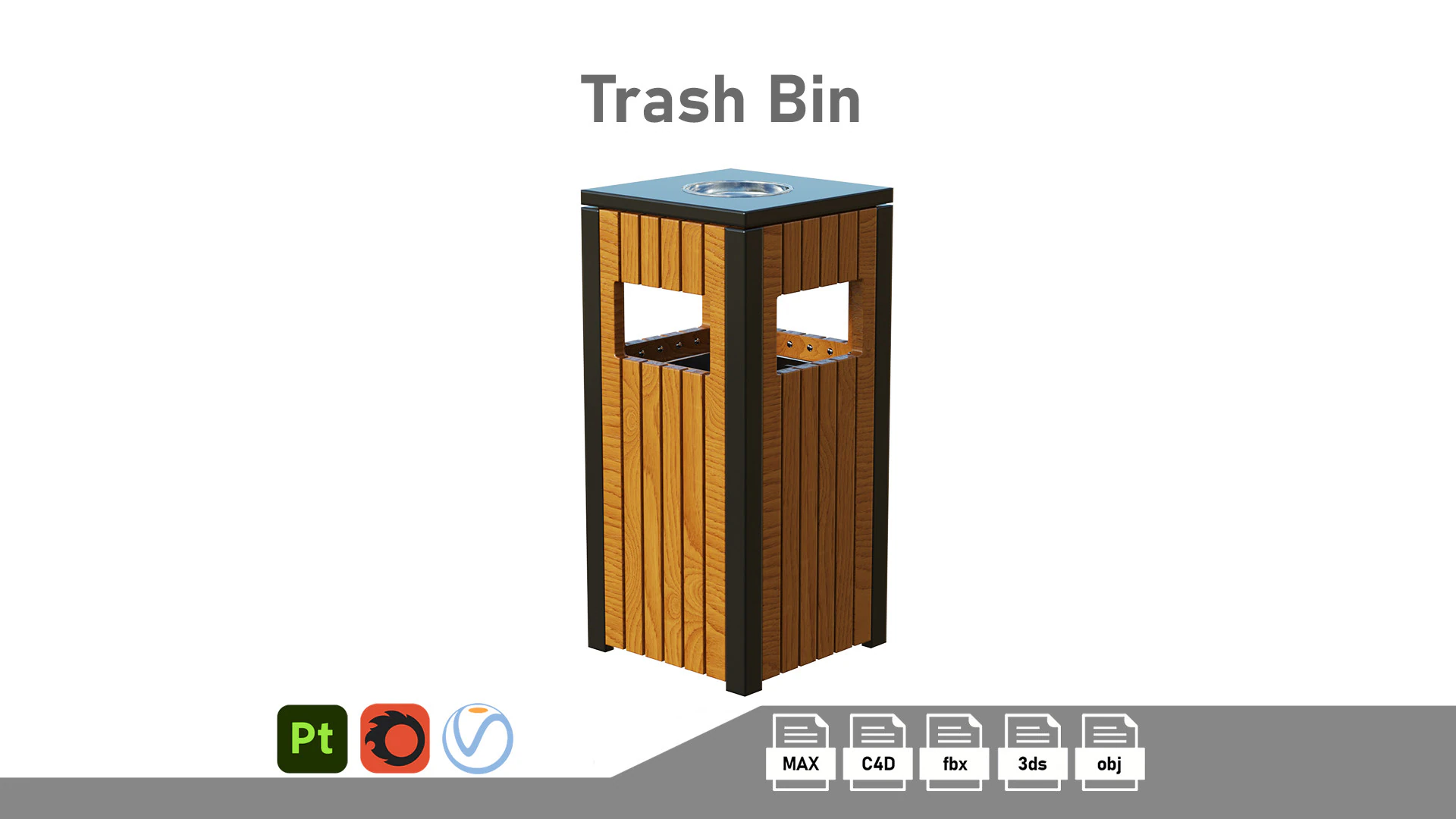 Outdoor Trash Bins 03 3D Model .c4d .max .obj .3ds .fbx .stl .blend 