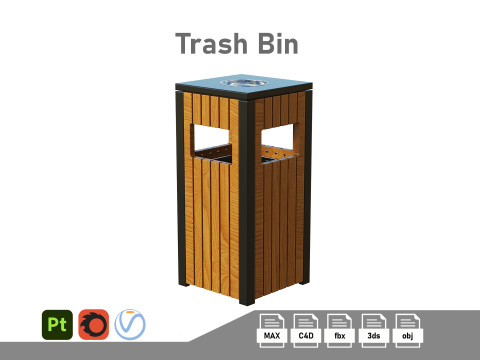 Outdoor Trash Bins 03 3D 모델