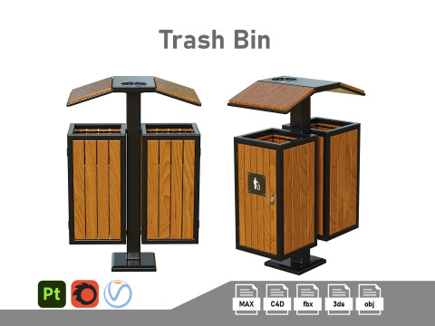 Outdoor Trash Bins 04 Modelo 3D