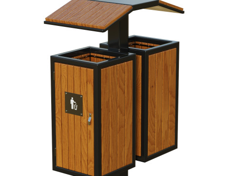 Outdoor Trash Bins 04 Model 3D