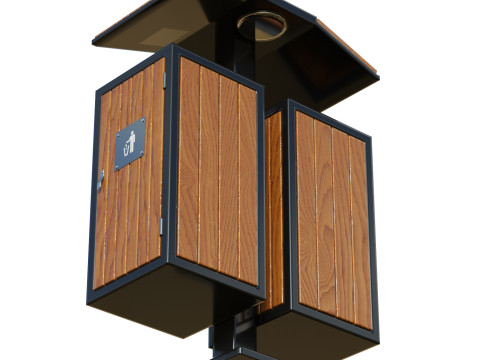 Outdoor Trash Bins 04 Model 3D