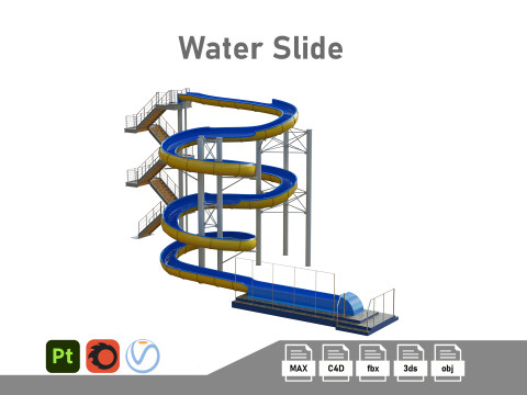 Water Slide 04 3D Model