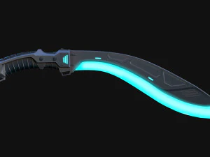 Cyberpunk Kukri Knife 3D Model