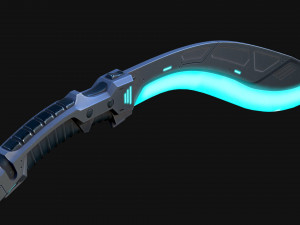 Cyberpunk Kukri Knife Model 3D