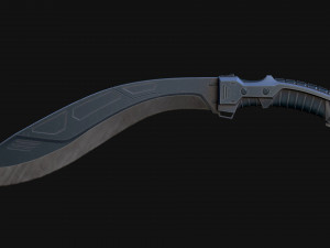 Cyberpunk Kukri Knife Model 3D