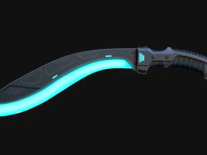 Cyberpunk Kukri Knife 3D Model
