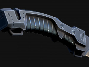 Cyberpunk Kukri Knife Model 3D