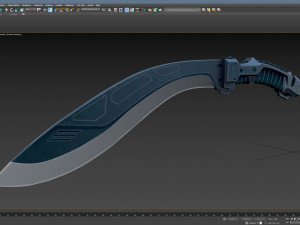 Cyberpunk Kukri Knife Model 3D