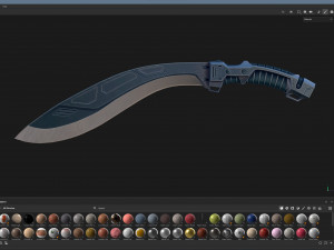 Cyberpunk Kukri Knife Model 3D