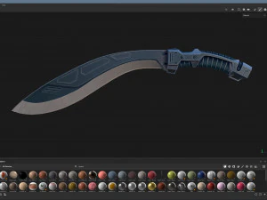 Cyberpunk Kukri Knife 3D Model