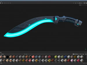 Cyberpunk Kukri Knife 3D Model