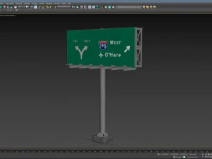 Highway Sign 01 3D Model