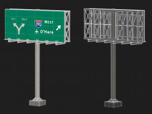 Highway Sign 01 3D Model