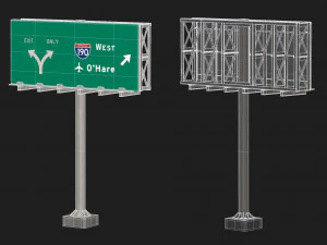 Highway Sign 01 3D Model
