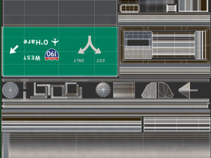 Highway Sign 01 3D Model