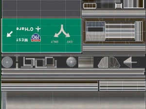 Highway Sign 01 3D Model