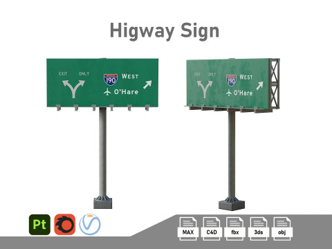 Highway Sign 01 3D Model