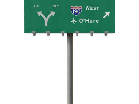 Highway Sign 01 3D Model
